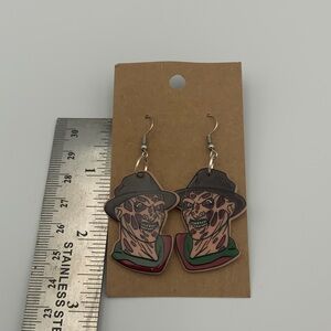 Horror Character Dangle Earrings Freddy Krueger